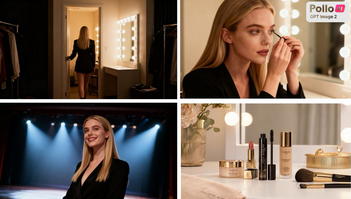 GPT Image 2 preview rendered in photorealistic, cinematic, and minimalist styles, featuring Portrait Subject, Human Figure, Beauty Skincare, Product Packshot, Luxury Branding, Storyboard Panels, and Stage Scene.