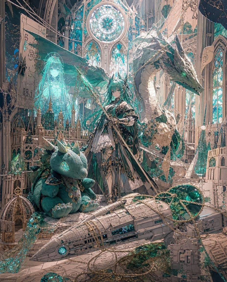 GPT Image 2 preview rendered in anime, digital-illustration, and cinematic styles, featuring Human Figure, Creature Design, Magic Atmosphere, Architecture Scene, Detail Rich, Gothic Theme, Fantasy Theme, Toy Figure, and Cute Character.